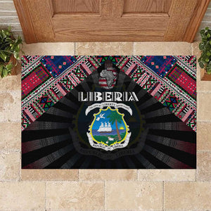 Liberia Roots Rubber Doormat African Pride in Fingerprint and Tribal Colors