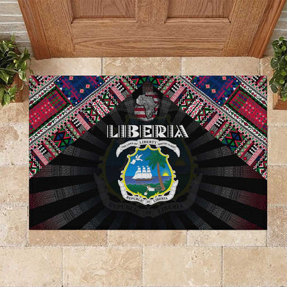 Liberia Roots Rubber Doormat African Pride in Fingerprint and Tribal Colors