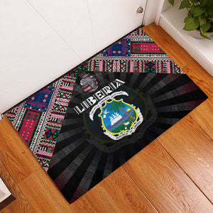Liberia Roots Rubber Doormat African Pride in Fingerprint and Tribal Colors