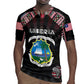 Personalized Liberia Roots Rugby Jersey African Pride in Fingerprint and Tribal Colors