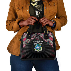 Liberia Roots Shoulder Handbag African Pride in Fingerprint and Tribal Colors
