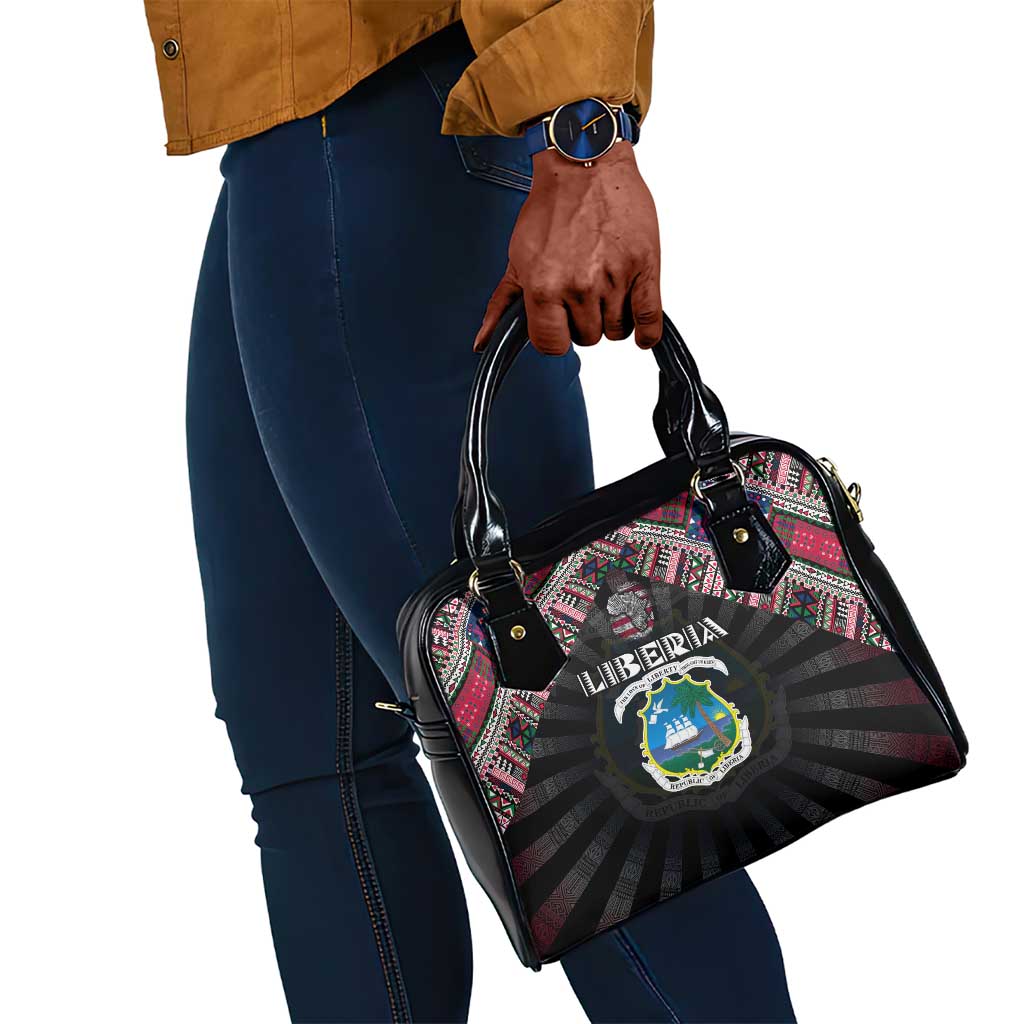Liberia Roots Shoulder Handbag African Pride in Fingerprint and Tribal Colors