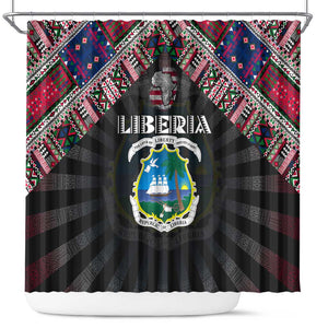 Liberia Roots Shower Curtain African Pride in Fingerprint and Tribal Colors