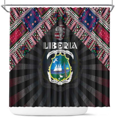 Liberia Roots Shower Curtain African Pride in Fingerprint and Tribal Colors