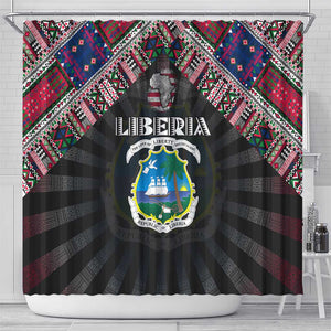 Liberia Roots Shower Curtain African Pride in Fingerprint and Tribal Colors