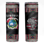 Liberia Roots Skinny Tumbler African Pride in Fingerprint and Tribal Colors