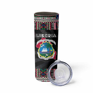 Liberia Roots Skinny Tumbler African Pride in Fingerprint and Tribal Colors