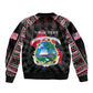 Personalized Liberia Roots Sleeve Zip Bomber Jacket African Pride in Fingerprint and Tribal Colors