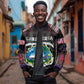 Personalized Liberia Roots Sleeve Zip Bomber Jacket African Pride in Fingerprint and Tribal Colors