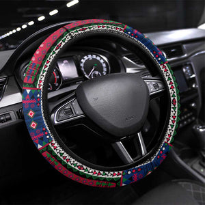 Liberia Roots Steering Wheel Cover African Pride in Fingerprint and Tribal Colors