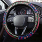 Liberia Roots Steering Wheel Cover African Pride in Fingerprint and Tribal Colors