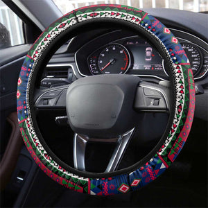 Liberia Roots Steering Wheel Cover African Pride in Fingerprint and Tribal Colors