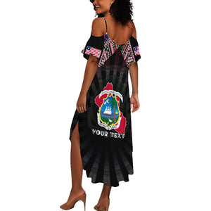 Personalized Liberia Roots Summer Maxi Dress African Pride in Fingerprint and Tribal Colors