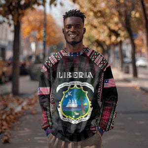 Personalized Liberia Roots Sweatshirt African Pride in Fingerprint and Tribal Colors