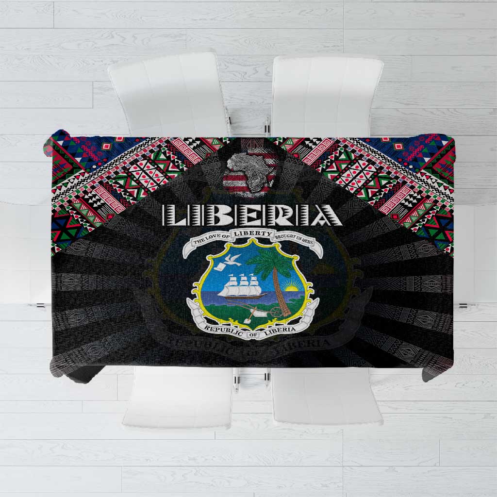 Liberia Roots Tablecloth African Pride in Fingerprint and Tribal Colors