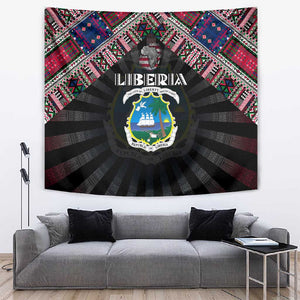 Liberia Roots Tapestry African Pride in Fingerprint and Tribal Colors
