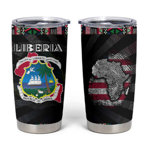 Liberia Roots Tumbler Cup African Pride in Fingerprint and Tribal Colors