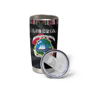 Liberia Roots Tumbler Cup African Pride in Fingerprint and Tribal Colors