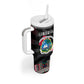 Liberia Roots Tumbler With Handle African Pride in Fingerprint and Tribal Colors