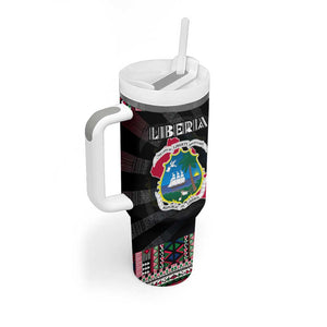 Liberia Roots Tumbler With Handle African Pride in Fingerprint and Tribal Colors