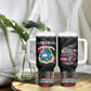 Liberia Roots Tumbler With Handle African Pride in Fingerprint and Tribal Colors