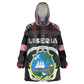 Personalized Liberia Roots Wearable Blanket Hoodie African Pride in Fingerprint and Tribal Colors