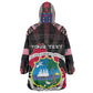 Personalized Liberia Roots Wearable Blanket Hoodie African Pride in Fingerprint and Tribal Colors