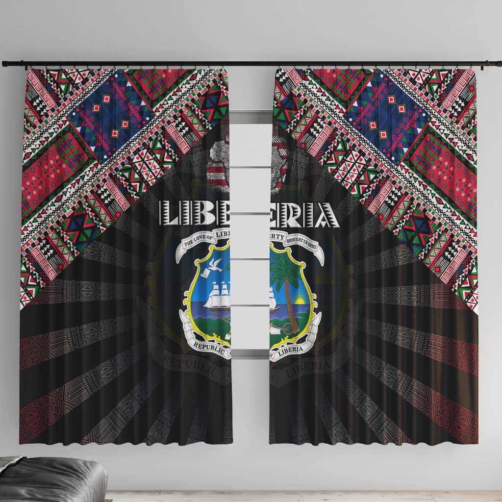 Liberia Roots Window Curtain African Pride in Fingerprint and Tribal Colors