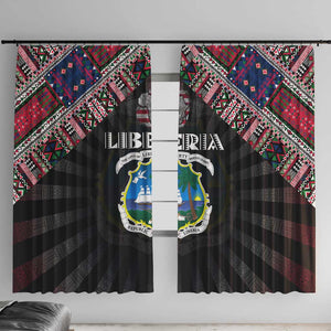 Liberia Roots Window Curtain African Pride in Fingerprint and Tribal Colors
