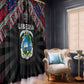Liberia Roots Window Curtain African Pride in Fingerprint and Tribal Colors