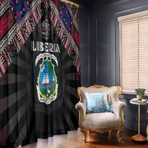 Liberia Roots Window Curtain African Pride in Fingerprint and Tribal Colors