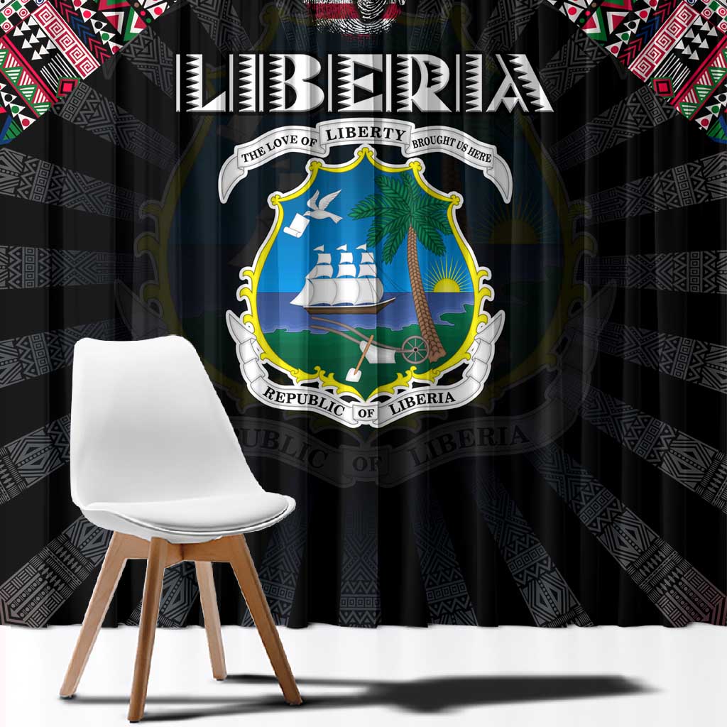 Liberia Roots Window Curtain African Pride in Fingerprint and Tribal Colors
