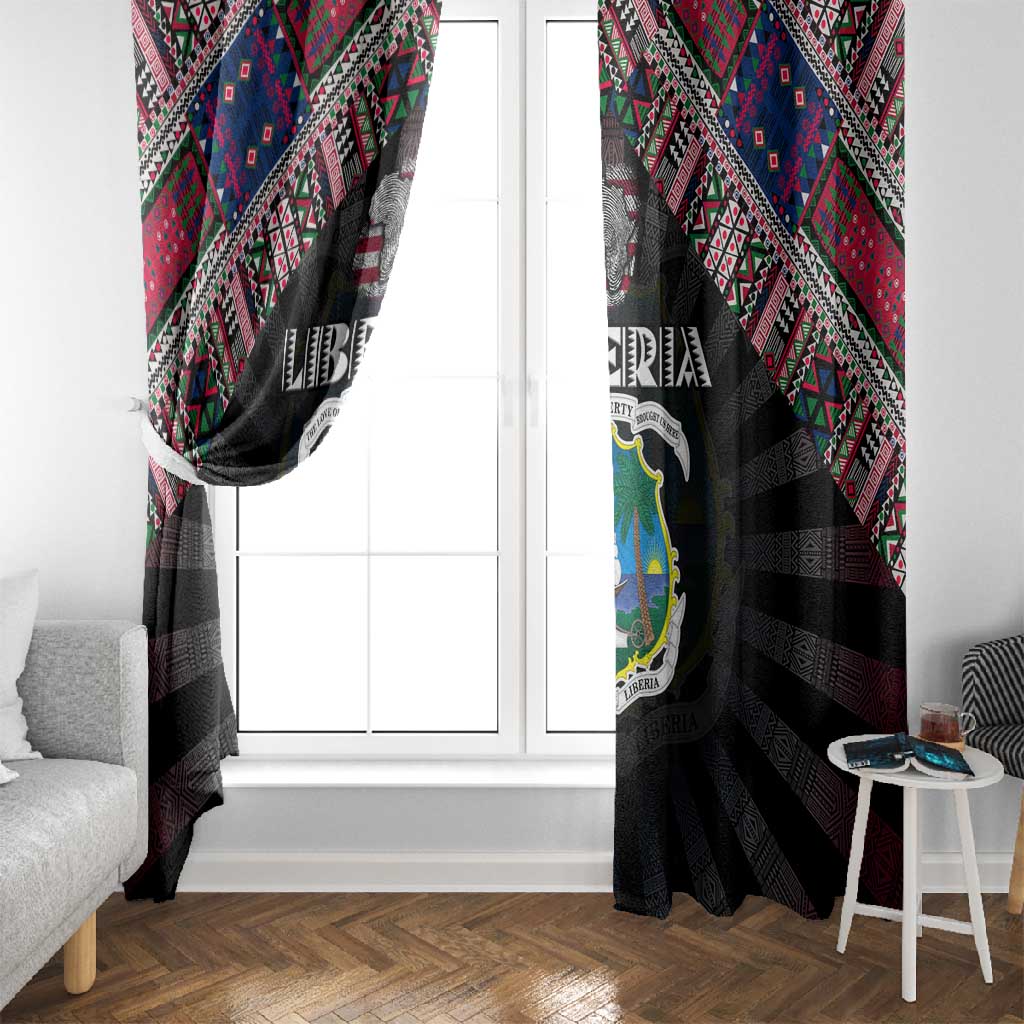 Liberia Roots Window Curtain African Pride in Fingerprint and Tribal Colors