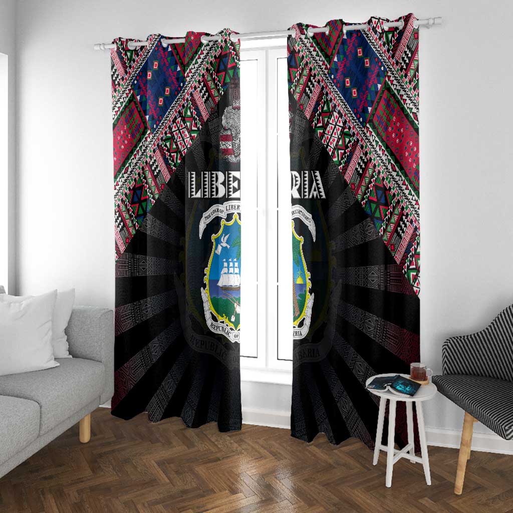 Liberia Roots Window Curtain African Pride in Fingerprint and Tribal Colors
