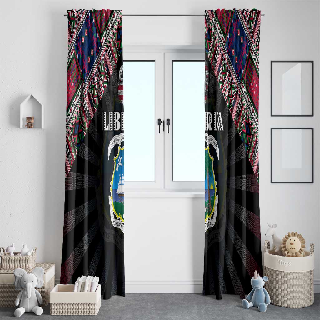 Liberia Roots Window Curtain African Pride in Fingerprint and Tribal Colors