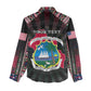 Personalized Liberia Roots Women Casual Shirt African Pride in Fingerprint and Tribal Colors