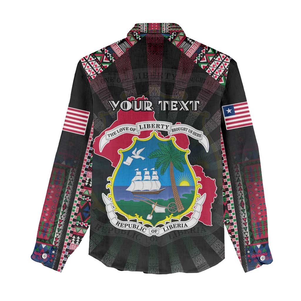 Personalized Liberia Roots Women Casual Shirt African Pride in Fingerprint and Tribal Colors