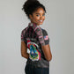 Personalized Liberia Roots Women Polo Shirt African Pride in Fingerprint and Tribal Colors
