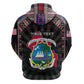 Personalized Liberia Roots Zip Hoodie African Pride in Fingerprint and Tribal Colors