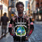 Personalized Liberia Roots Zip Hoodie African Pride in Fingerprint and Tribal Colors
