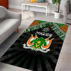 Niger Roots Area Rug African Pride in Fingerprint and Tribal Colors