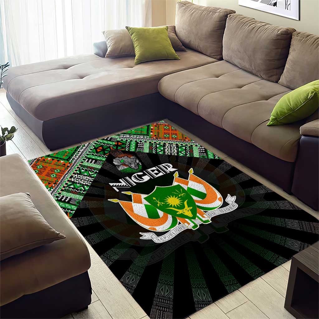 Niger Roots Area Rug African Pride in Fingerprint and Tribal Colors