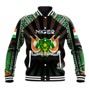 Personalized Niger Roots Baseball Jacket African Pride in Fingerprint and Tribal Colors