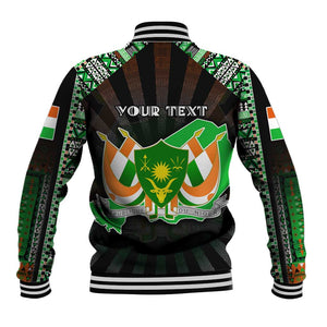 Personalized Niger Roots Baseball Jacket African Pride in Fingerprint and Tribal Colors