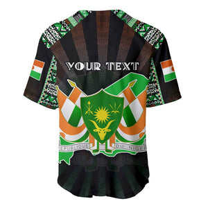 Personalized Niger Roots Baseball Jersey African Pride in Fingerprint and Tribal Colors