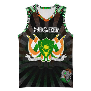 Personalized Niger Roots Basketball Jersey African Pride in Fingerprint and Tribal Colors - African Pride