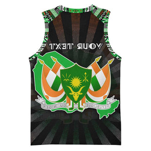 Personalized Niger Roots Basketball Jersey African Pride in Fingerprint and Tribal Colors - African Pride