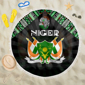 Niger Roots Beach Blanket African Pride in Fingerprint and Tribal Colors