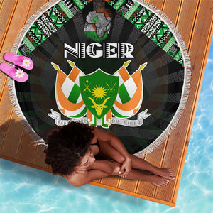 Niger Roots Beach Blanket African Pride in Fingerprint and Tribal Colors