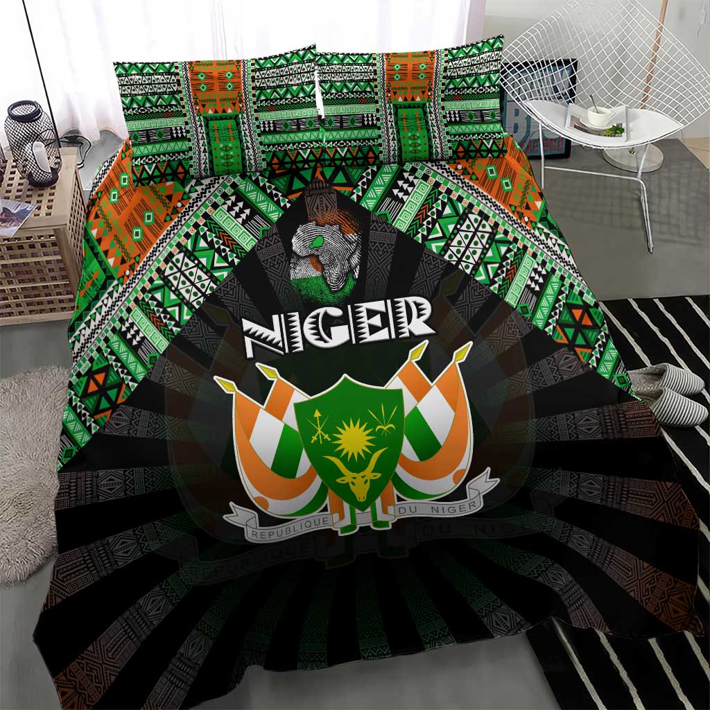 Niger Roots Bedding Set African Pride in Fingerprint and Tribal Colors